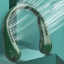 Air Cooling Hanging Neck Fan Leafless Sport Travel Personal Fans (Green)