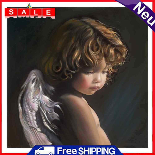 Oil Paint by Numbers Little Angel Canvas Artwork Living Room Picture Decoration
