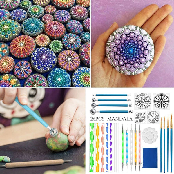 DIY Stone Pottery Clay Mandala Dotting Tool Art Pen Ceramic Tool Painting Brush