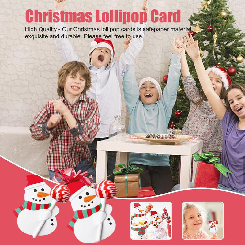 50X Christmas Party Lollipop Clip-Kids Gift Lollipop Decorative Christmas Cards#