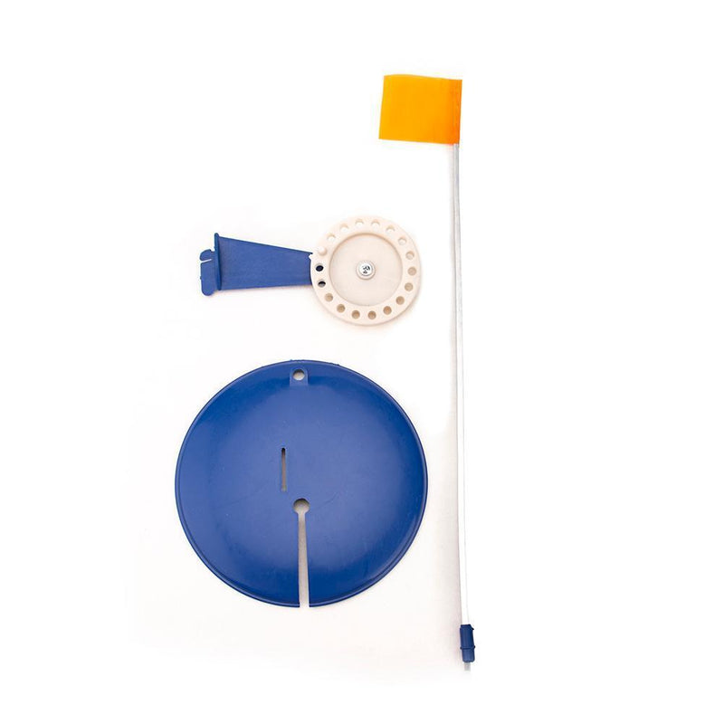 Outdoor Durable ABS Winter Ice Fishing Rod Blue Flag Handfree Compact Pole