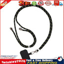 Universal Mobile Phone Lanyard Cellphone Rope (Black Green + Black Card) Newly