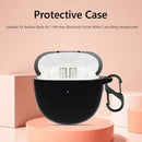 Silicone Case for Realme Buds Air 2 Protective Cover with Carabiner (Black)