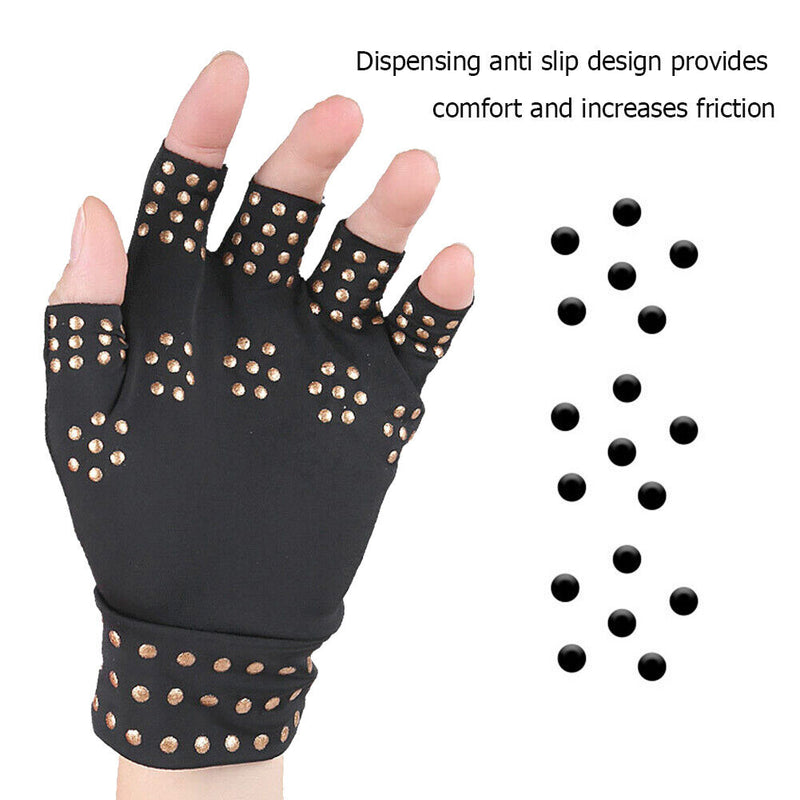 Compression Arthritis Gloves Ache Pain Joint Relief Wrist Braces (Black) Newly