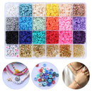 4000pcs Clay Beads Flat Round DIY Jewelry Marking Kits for Bracelets Necklace