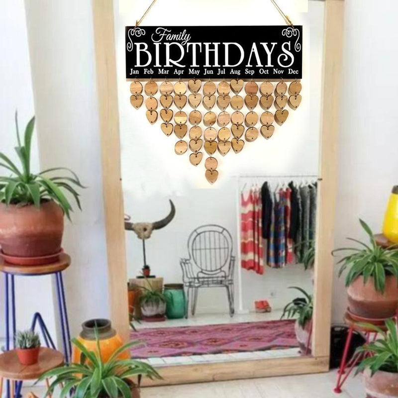 Creative Family Decorative Listing Wooden Calendar Birthday Reminder Boards