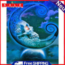 11CT Printed Full Cross Stitch DIY Moon Sky Hand Painting Living Room Decoration