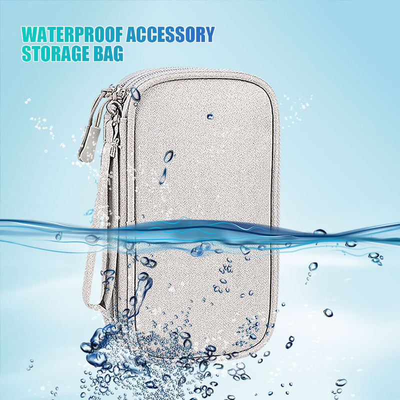 Digital Storage Bag Organizer Portable Data Cable Earphones Holder (Grey) Newly