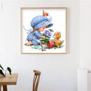 Handmade Painting Girl Flower Cat Art Mosaic Kit Diamond DIY 5D Round Full Drill
