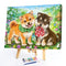 Frameless Painting By Numbers Little Dog DIY Handmade Drawing On Canvas Art Kit