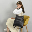 #A Unisex Backpack Waterproof Leather Large Capacity Travel Anti Theft Rucksac
