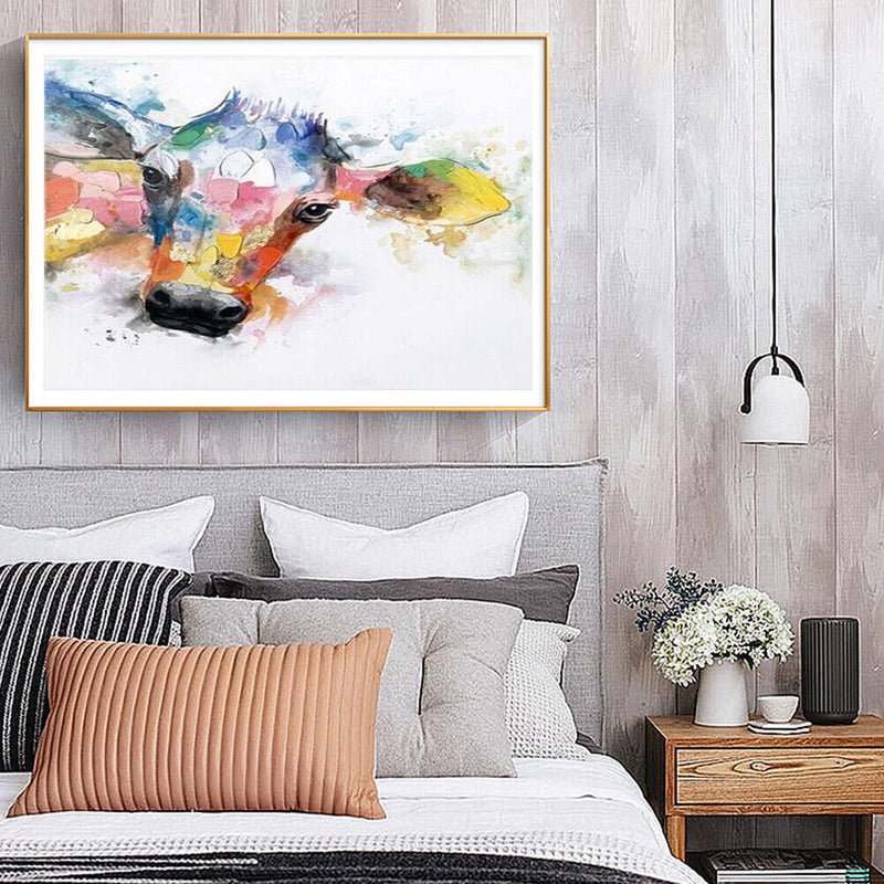 DIY Painting By Numbers Color Cattle Picture Oil Hand Painted Artwork Kit