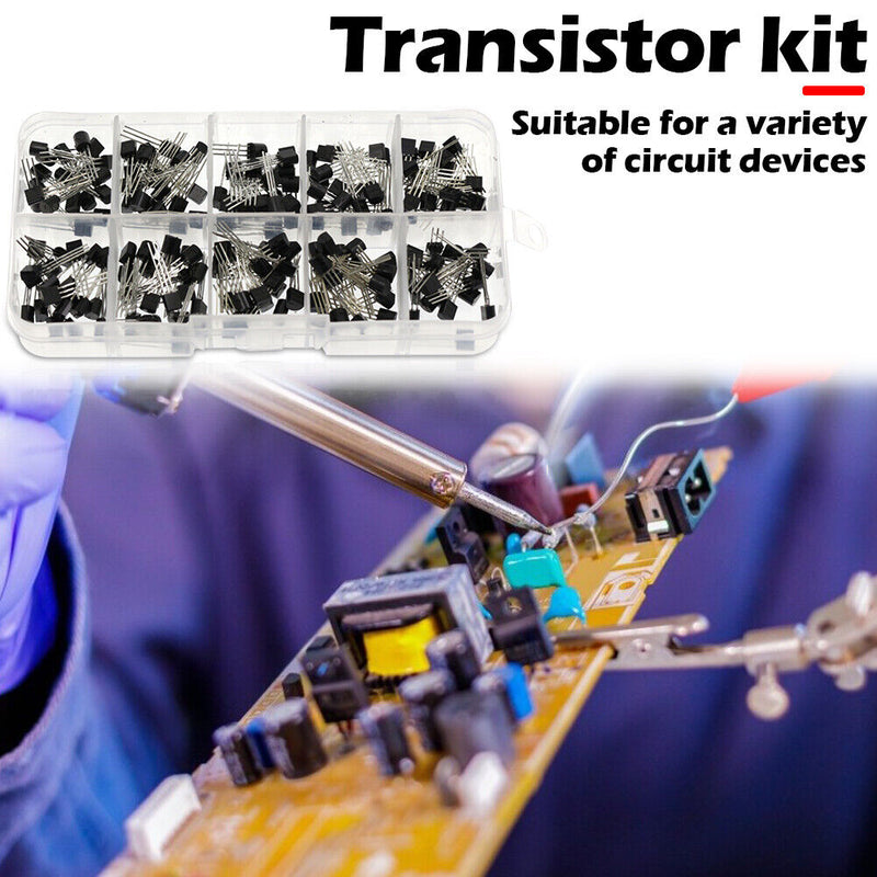 200pcs 10 Values Transistor Assortment BC327-BC558 Diode Assort Kit with Bo
