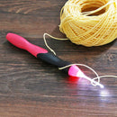 9 in 1 USB Light Up Crochet Hooks Knitting Needles LED Sewing Set Kit (Red)