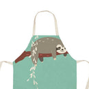 Kitchen Aprons for Women Men Household Baking Tree Sloth Linen Cook Tablier