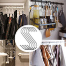 10pcs Stainless Steel S-Shaped Hanging Hooks Clothes Storage Rack Hook (S)