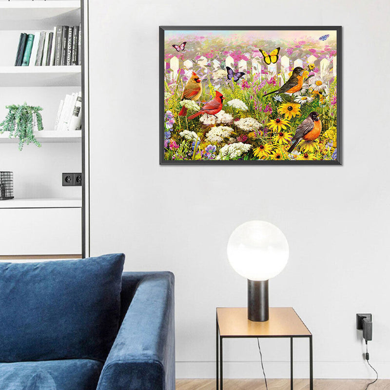 Flowers Birds Oil Paint By Numbers Kits Canvas Picture Wall Art DIY Craft Col