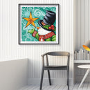 Handpainted DIY Snowman and Stars Oil Paint by Numbers Pictures Craft Gift Kit