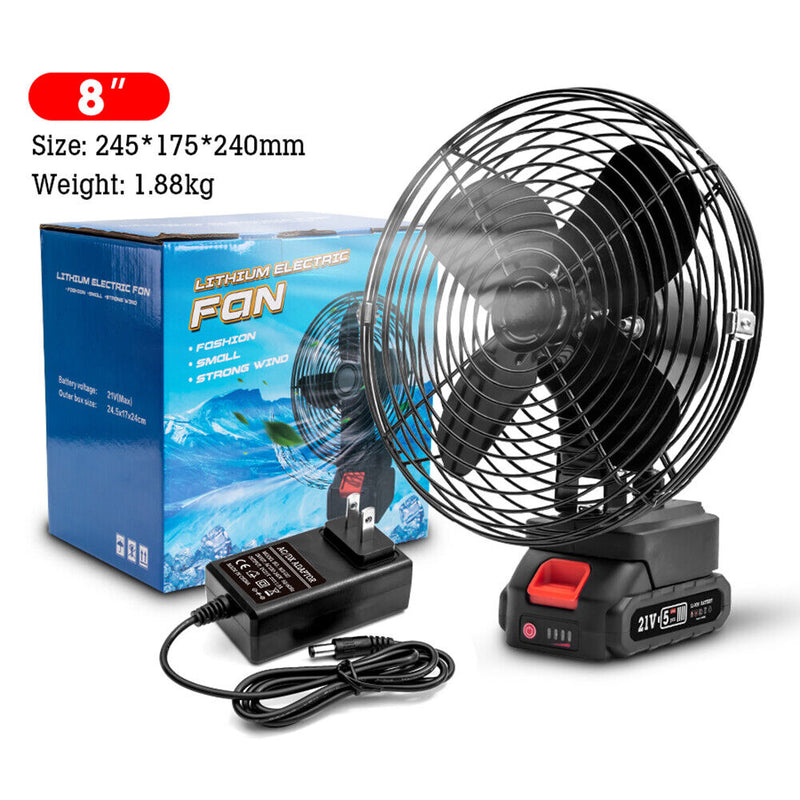 #A 8 inch Portable Fan 2 Gears Adjustable High Power Fan for Makita Lithium Batt
