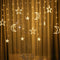 LED Star Moon Curtain Lamp Fairy String Light Festival Home Decor (White) Newly