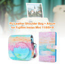 For Fujifilm Instax Mini 11 9 8+ 8 PU Leather Shoulder Bag + Album (Yellow)