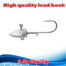 8pcs Triangle Head Hooks Jig Bait Barbed Hook Soft Lure Fishing Tackle (7g)