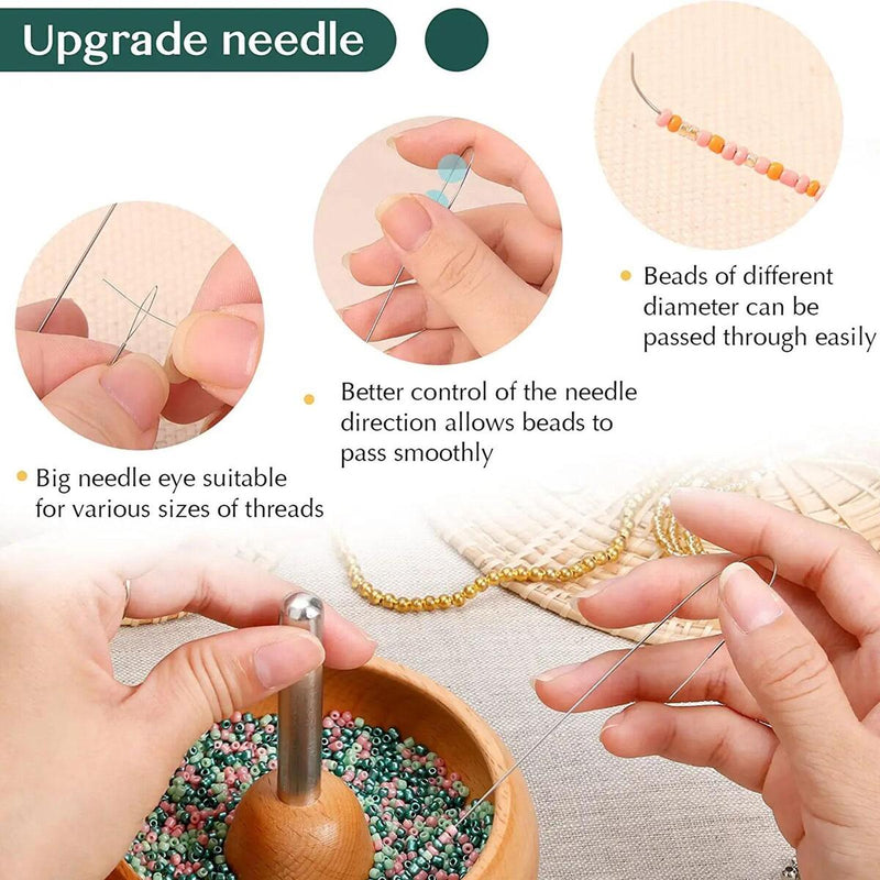 Gem Workshop Haldoo Wood Carved Bead Spinner with Needle Steel 7AE_