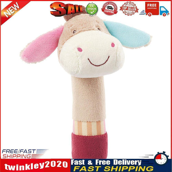 Baby Rattles Cartoon Animal Hand Bells BB Stick Music Shaker Baby Toys (D) Newly