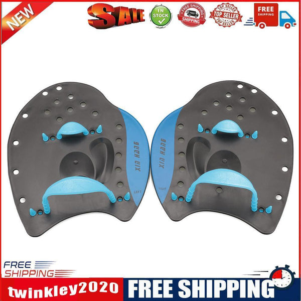 Swimming Paddles Fins Flippers Swim Water Sport Hand Webbed Gloves (Blue M)