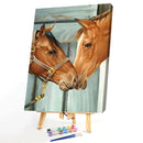 Painting By Numbers DIY Horses Hand Painted Canvas Oil Art Picture Craft Kit