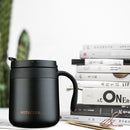 350ml Stainless Steel Vacuum Flask Handle Lid Portable Water Cup (Black) Newly