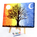 Sun Moon Tree Oil Painting By Numbers DIY Frameless Art Picture On Canvas