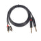 1.5m Dual 6.35mm Mono Male to Dual RCA Male Adapter Cable for Mixer Amplifier