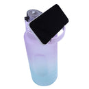 2000ml Water Bottle with Time Marker for Outdoor Sports Drink Cup (Purple) Newly