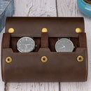 #A Watch Roll Travel Case Portable Retro Leather Display Wristwatch Holder