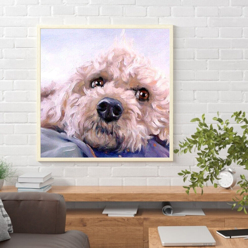 DIY Diamond Painting Kit Pet Dog Puppy 5D Full Round Rhinestone Art Picture