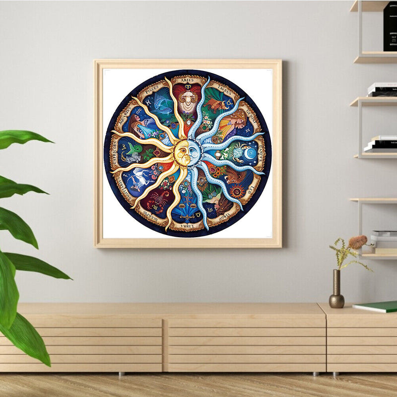 Partial Embroidery Sun Moon Constellation 11CT Stamped Canvas Cross Stitch Kits
