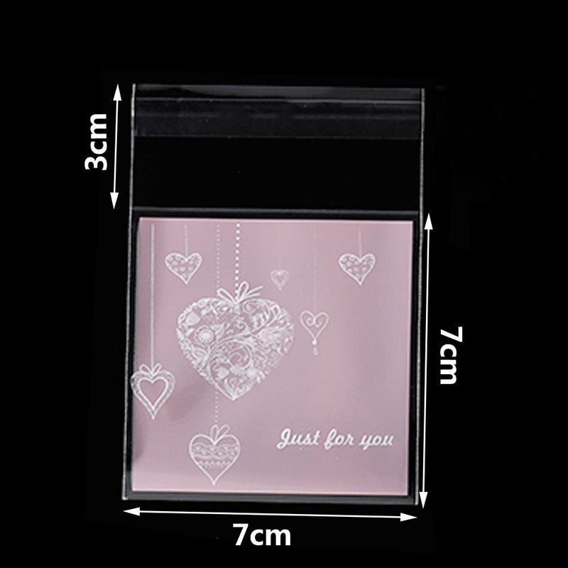 Wedding Favors Plastic Cookie Pocket Candy Bag Cute Bow Design Self-Adhesive