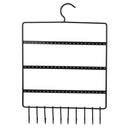 Wall Earring Organizer Hanging Holder Necklace Display Rack Holder (Black)