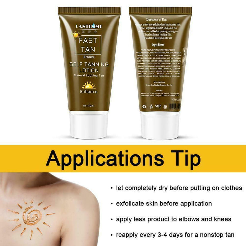Skin Face Body Self Tanning Streakless Gel Lotion Deep Fast Guaranteed Dry K8P2