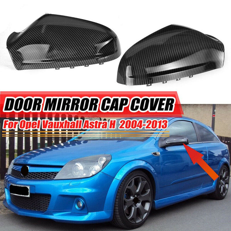 Carbon Fiber Look Door Wing Mirror Covers For Opel Vauxhall Astra H 2004-2013