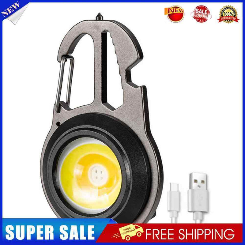 #A Mini LED Flashlight Keychain Portable USB Rechargeable Wine Bottle Opener Lig