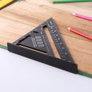 Metric 7 inch Aluminum Alloy Triangle Ruler Layout Angle Protractor (Black)