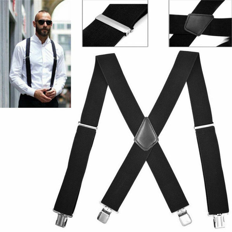Dress Sturdy Strap Clip Clip-on Adjustable Trousers Belt Braces Suspenders