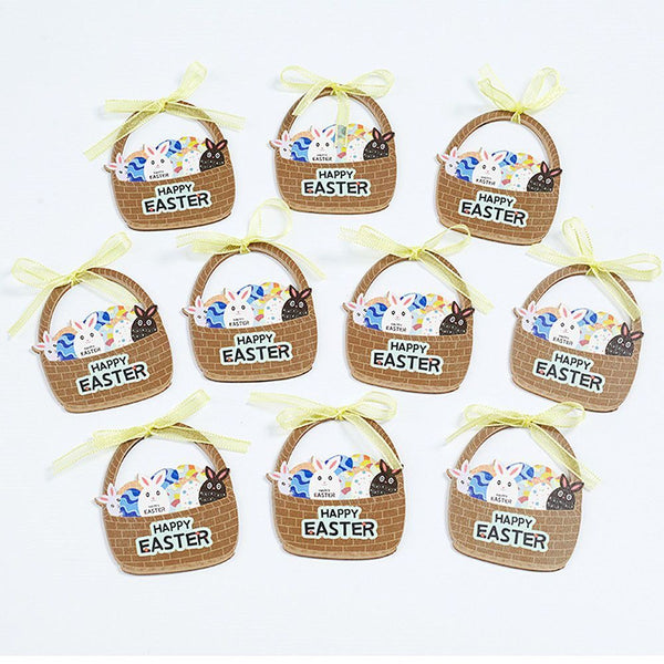 With Bowknots DIY Wood Chips Hanging Ornaments Wooden Craft Easter Decorations