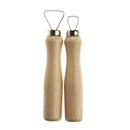 10 Pcs Wood Pottery Clay Sculpture Loop Tool with Stainless Steel Flat Wire