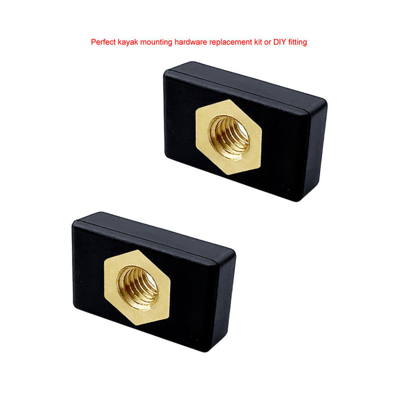 #A 1/6pcs Kayak Side Track Rail Silders Nylon Copper M6 Sliding Nut Boat Pole Ba