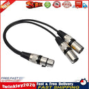 3Pin XLR Female to Dual 2 Male Y Splitter 30cm Adapter Cable Wire (Black) Newly