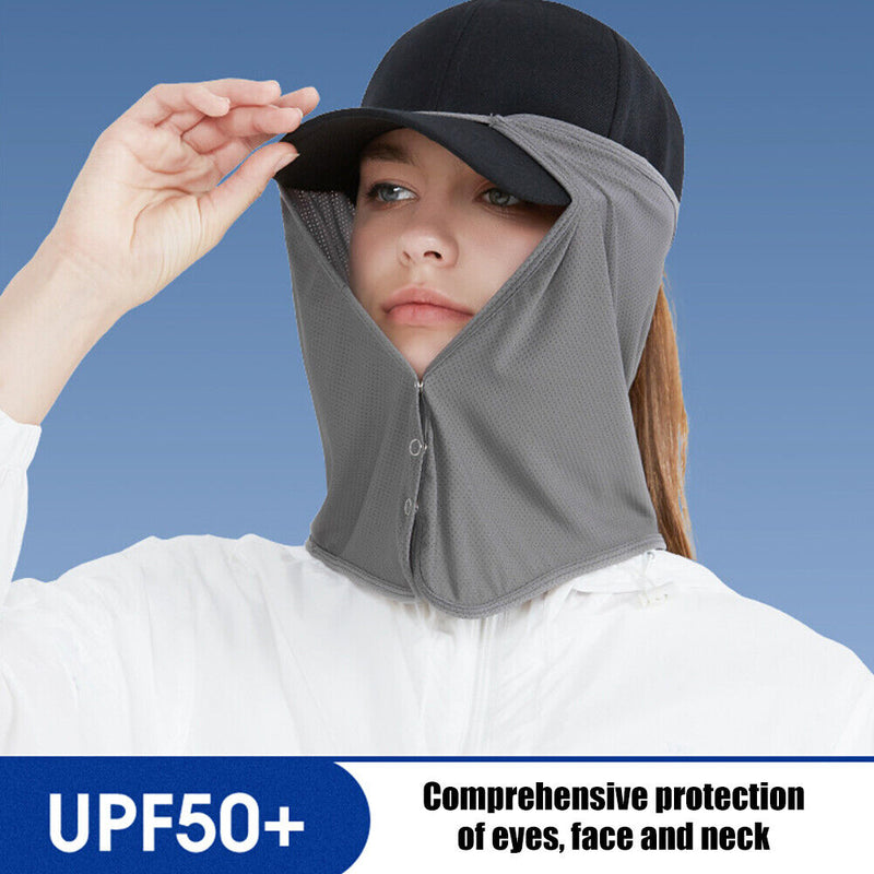 Sunshade Cap Quick-Drying Outdoor Neck Protection Face Cover (Dark Gray)
