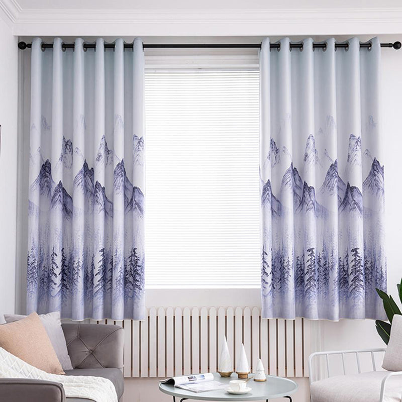 Polyester Landscape Printing Living Room Window Blinds Bedroom Blackout Curta